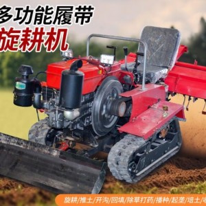 RSRDDY履带式农用微耕机水旱两用耕地机犁地机开沟拖拉机小型柴油旋耕机 微耕机订购定金